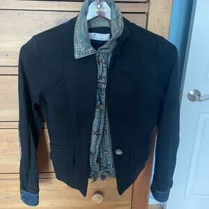 Twenty Black and Denim Layered Jacket
